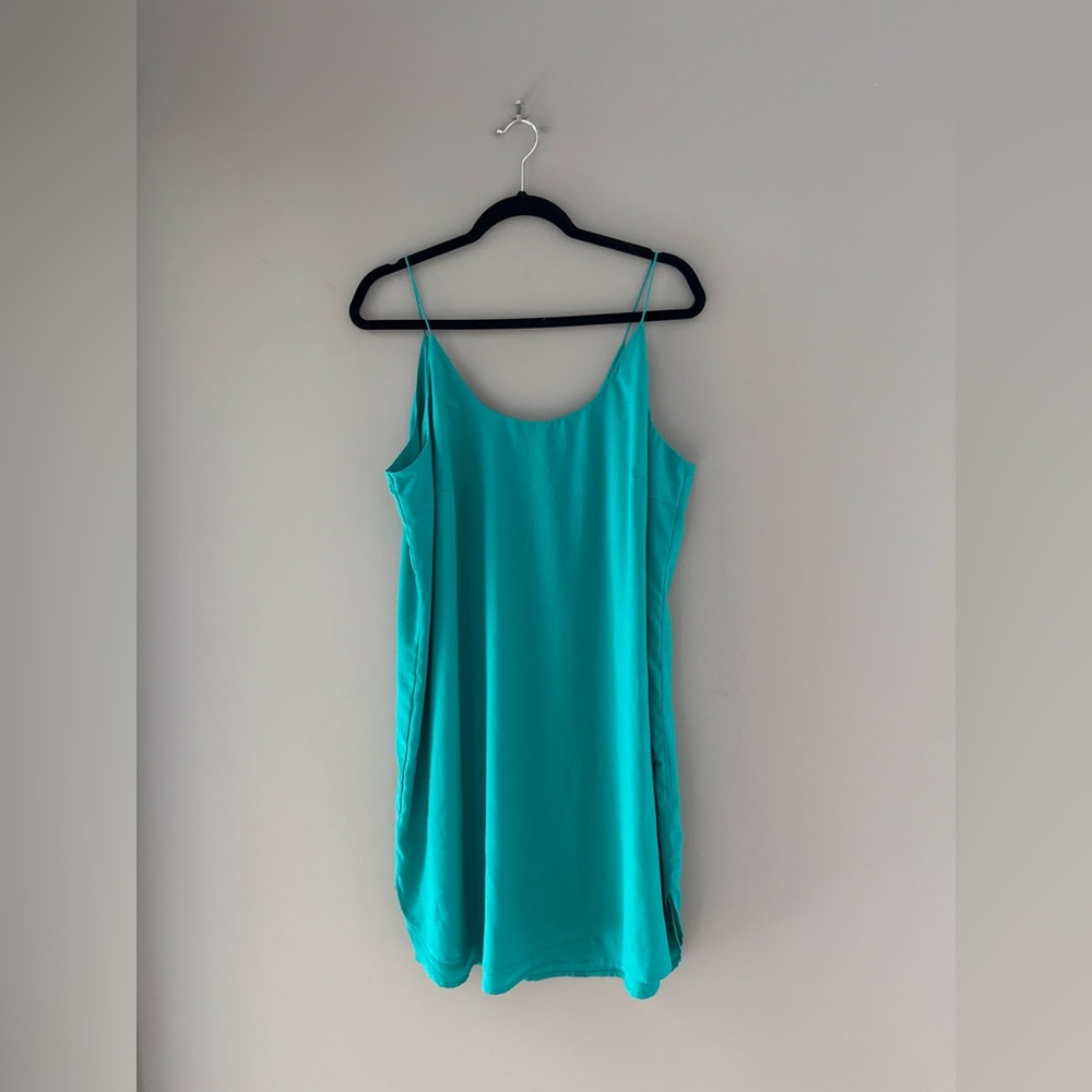 Charlie Paige Turquoise Slip Dress with Adjustable Straps